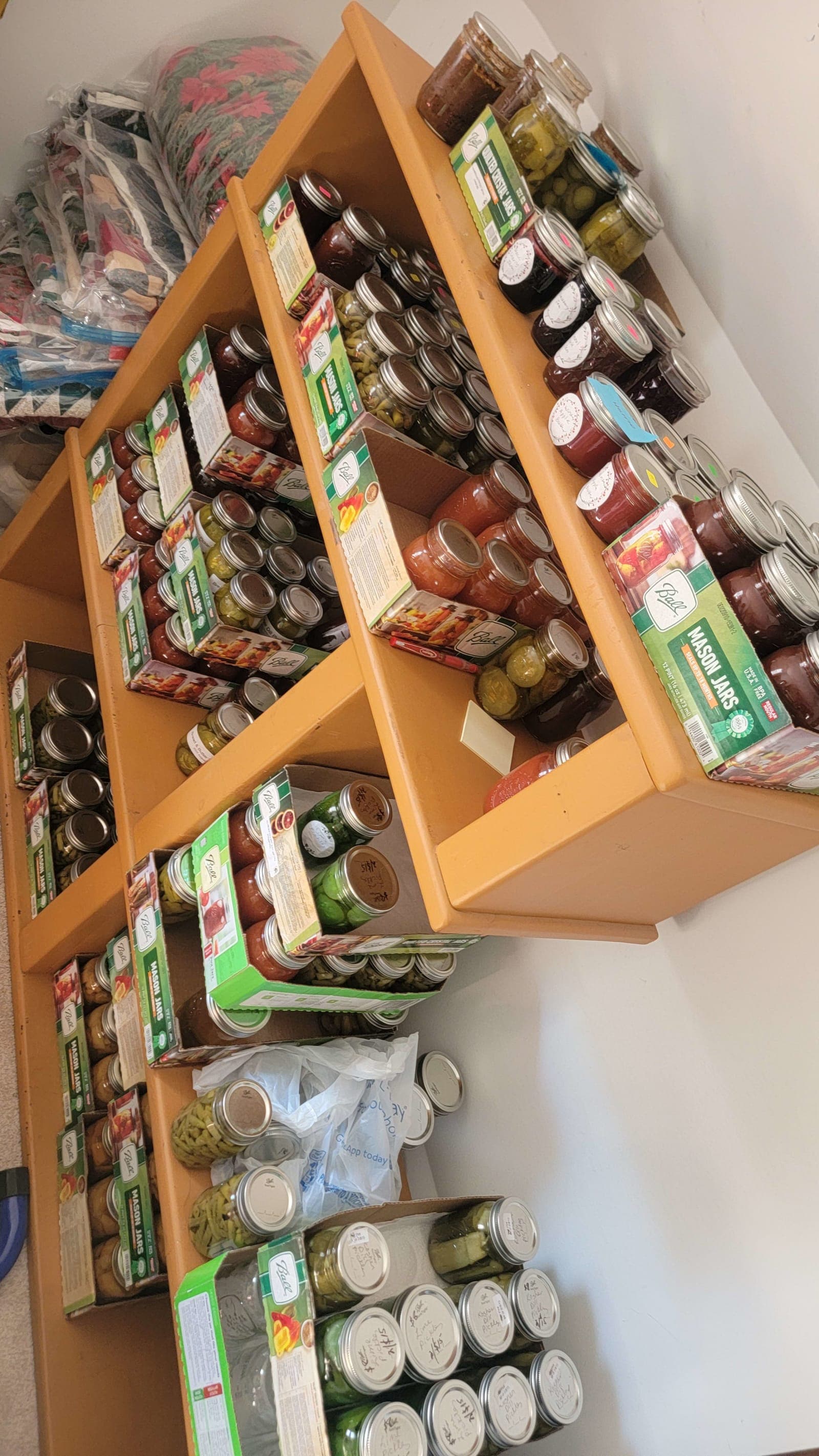 Jars on the pantry shelf