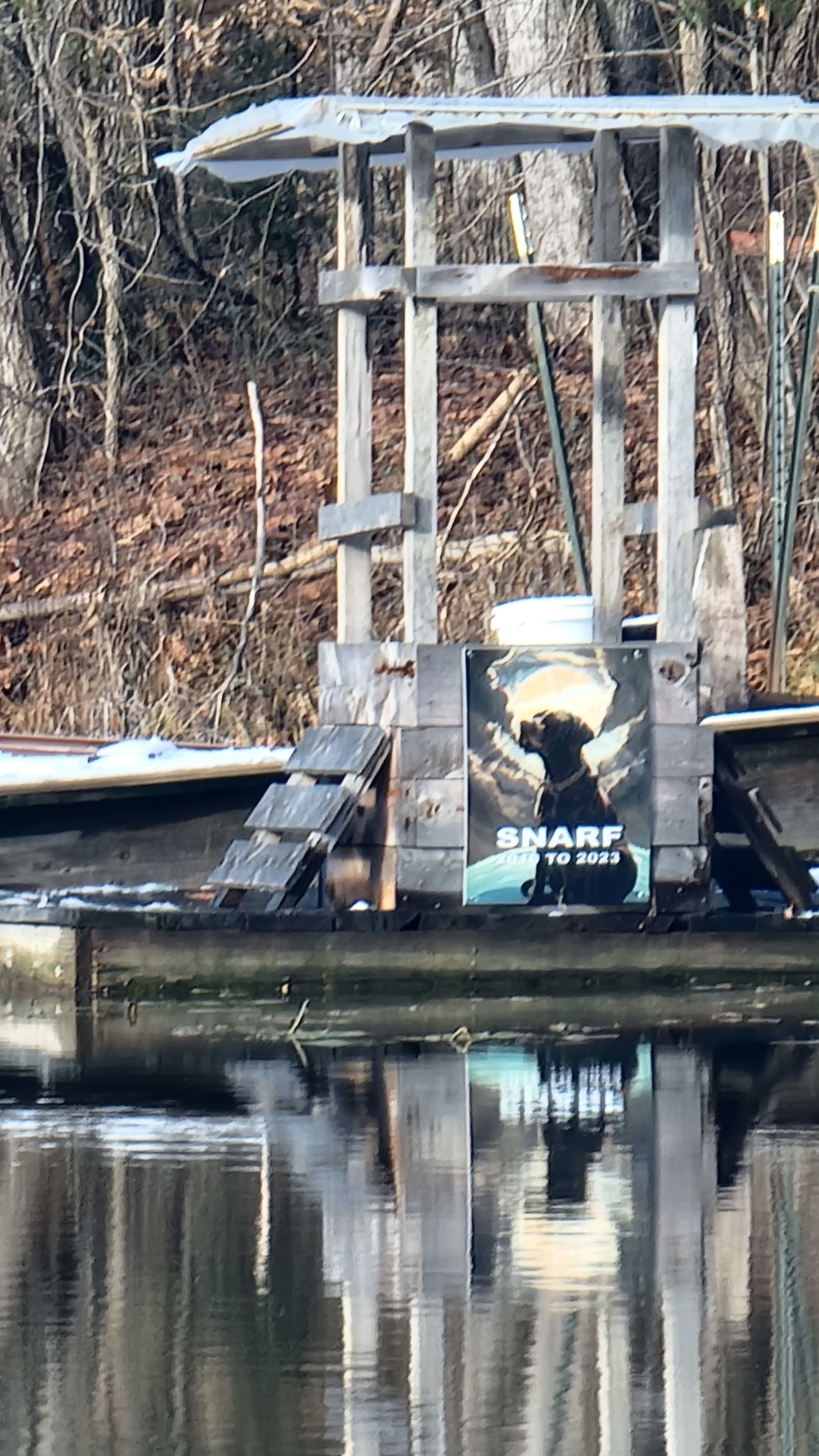 Floating dock in winter