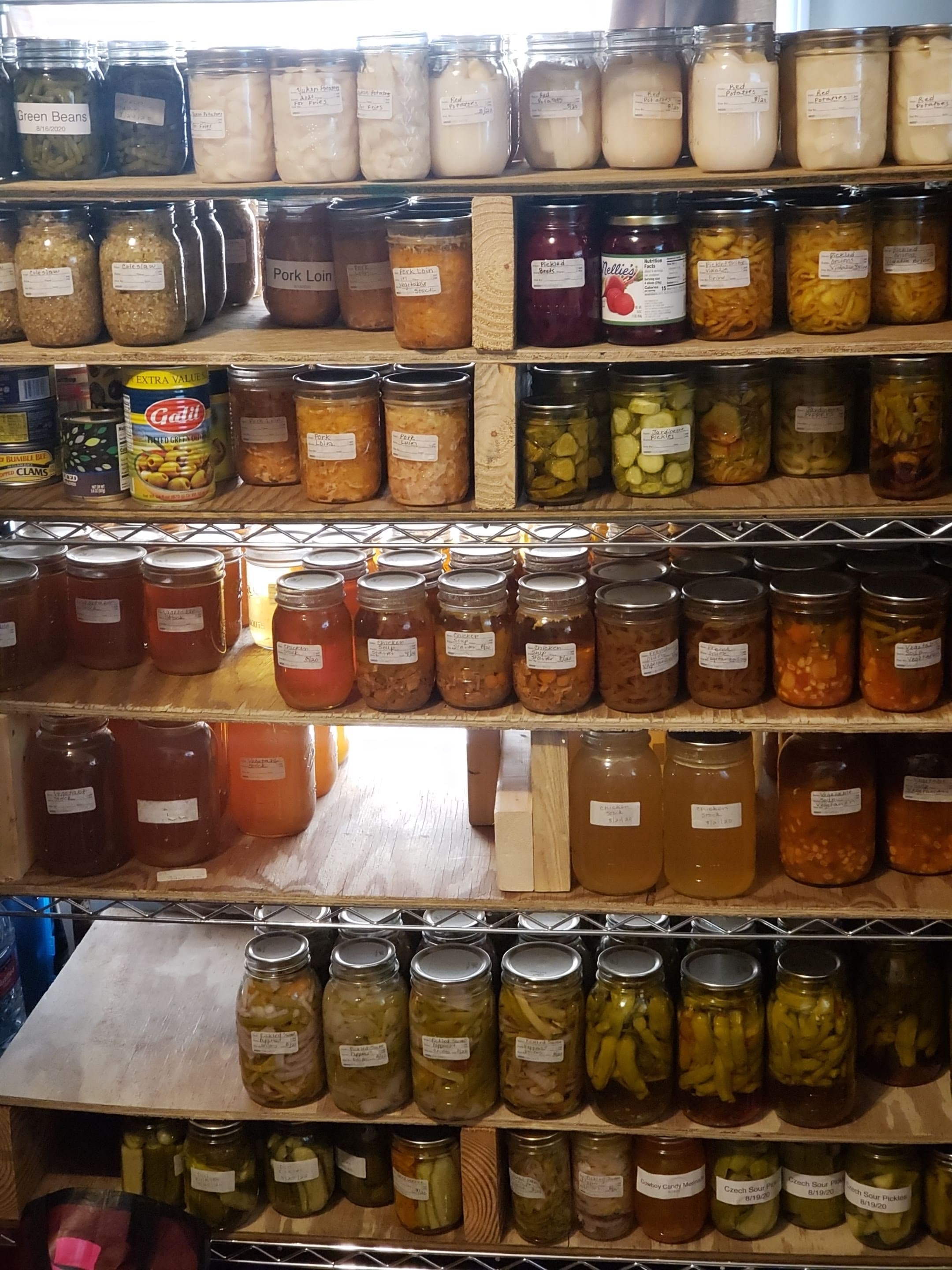 Prep table — pantry jars